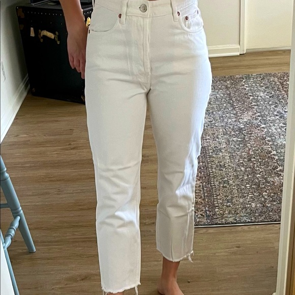 Zara Size 6 White Straight leg jeans - Picture 1 of 2